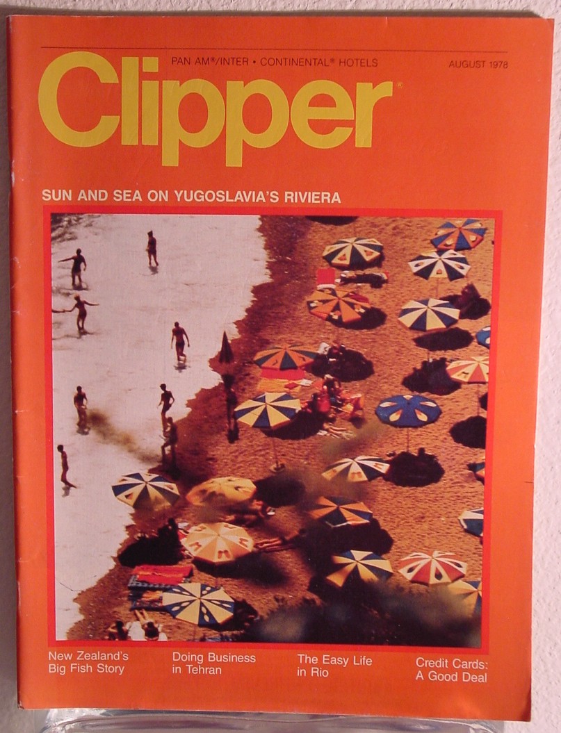 1978 August, Clipper in-flight Magazine with a cover story on Yugoslavia's Riviera.